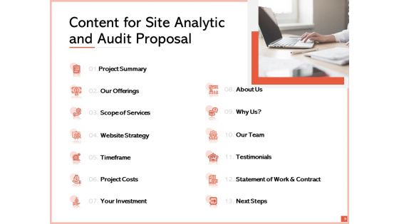 Site Analytic And Audit Proposal Ppt PowerPoint Presentation Complete Deck With Slides