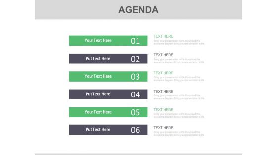 Six Agenda Steps For Productive Meeting Powerpoint Slides