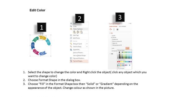 Six Arrows In Circular Flow Powerpoint Templates