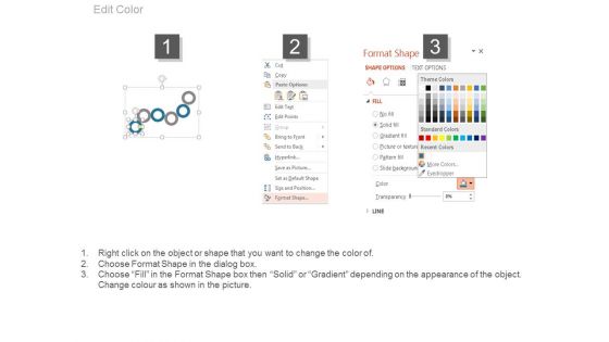 Six Circles For Percentage Value Analysis Powerpoint Slides