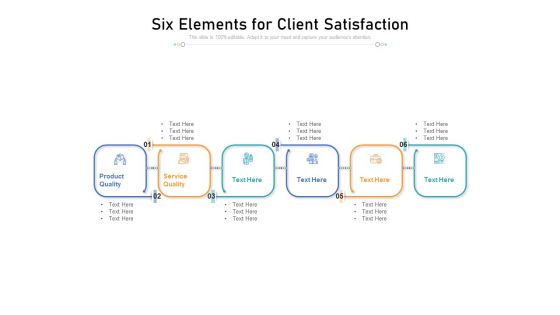 Six Elements For Client Satisfaction Ppt PowerPoint Presentation File Layout Ideas PDF