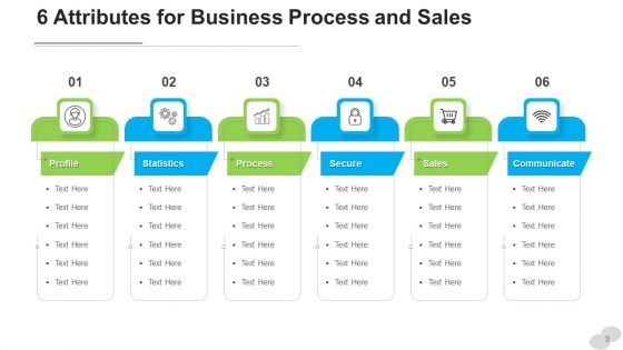 Six Features Process Sales Ppt PowerPoint Presentation Complete Deck With Slides