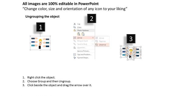Six Hands Around Bulb For Idea Planning Powerpoint Templates
