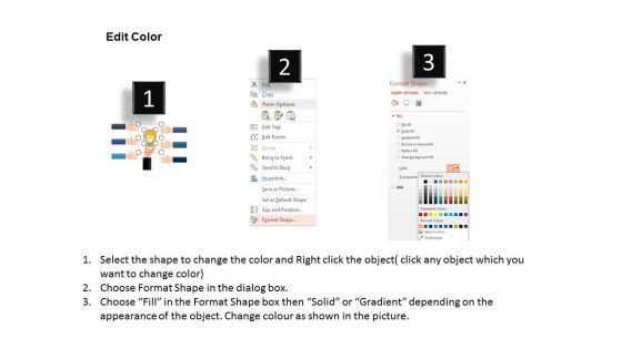Six Hands Around Bulb For Idea Planning Powerpoint Templates