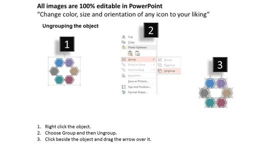 Six Hexagons For Business Information Display Powerpoint Templates