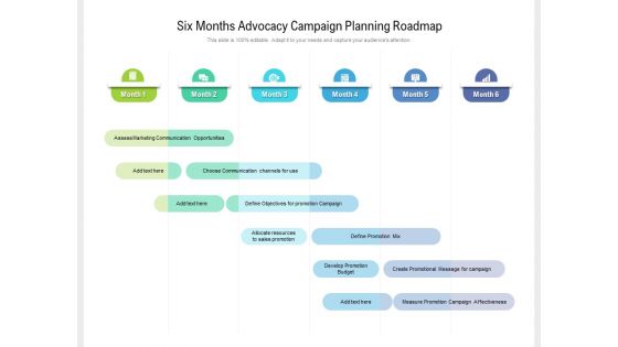 Six Months Advocacy Campaign Planning Roadmap Icons