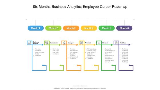 Six Months Business Analytics Employee Career Roadmap Slides Six Months Business Analytics Employee Career Roadmap Slides