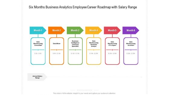 Six Months Business Analytics Employee Career Roadmap With Salary Range Pictures