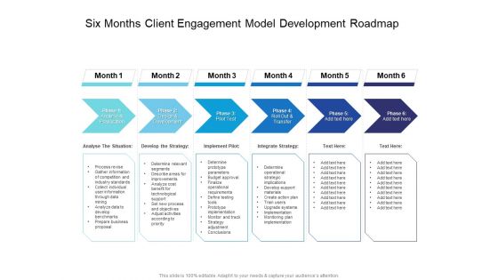 Six Months Client Engagement Model Development Roadmap Infographics