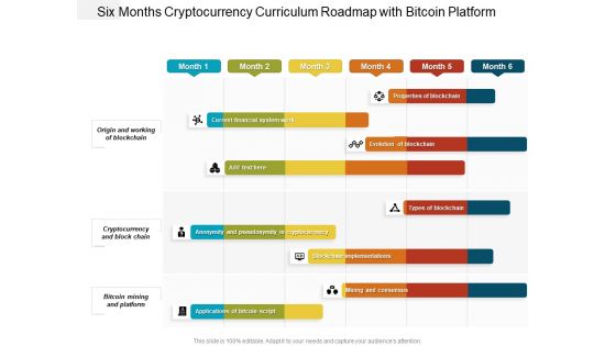 Six Months Cryptocurrency Curriculum Roadmap With Bitcoin Platform Clipart