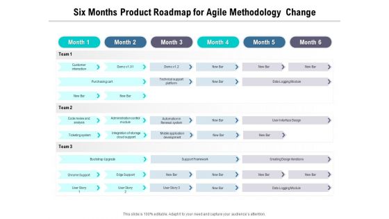 Six Months Product Roadmap For Agile Methodology Change Sample Six Months Product Roadmap For Agile Methodology Change Sample