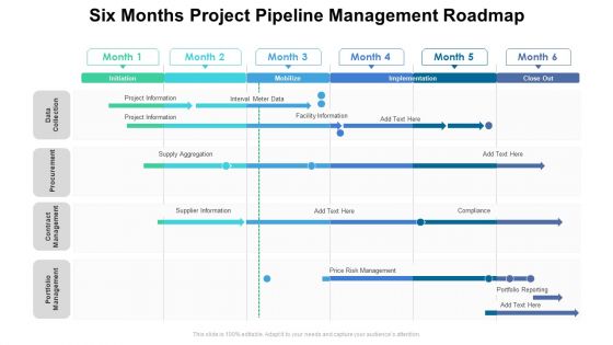Six Months Project Pipeline Management Roadmap Template Six Months Project Pipeline Management Roadmap Template