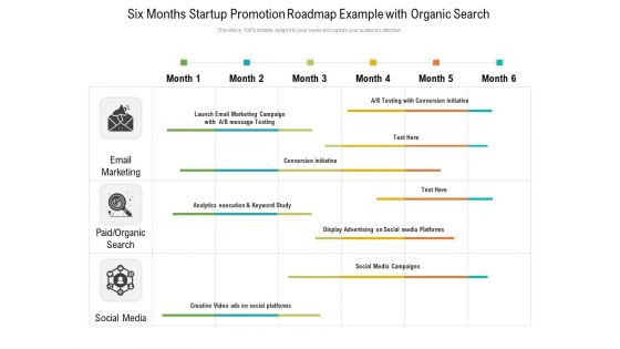 Six Months Startup Promotion Roadmap Example With Organic Search Professional Six Months Startup Promotion Roadmap Example With Organic Search Professional