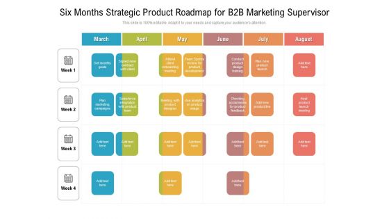 Six Months Strategic Product Roadmap For B2B Marketing Supervisor Ideas
