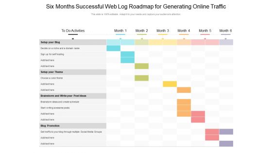 Six Months Successful Web Log Roadmap For Generating Online Traffic Themes Six Months Successful Web Log Roadmap For Generating Online Traffic Themes