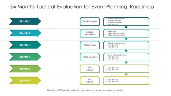 Six Months Tactical Evaluation For Event Planning Roadmap Themes Six Months Tactical Evaluation For Event Planning Roadmap Themes