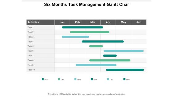 Six Months Task Management Gantt Char Ppt PowerPoint Presentation Infographics Graphics Template Six Months Task Management Gantt Char Ppt PowerPoint Presentation Infographics Graphics Template