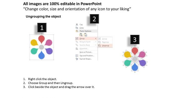 Six Options Petal Infographic Diagram Powerpoint Template