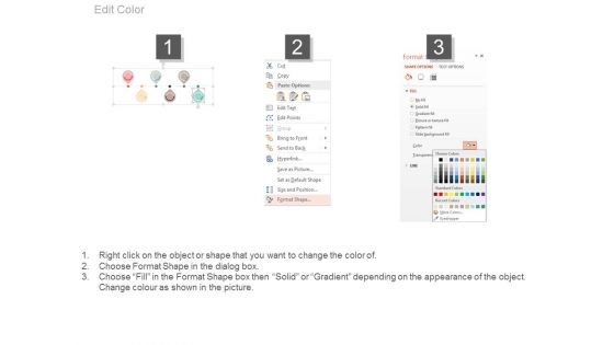 Six Pointers Percentage Timeline Diagram Powerpoint Slides