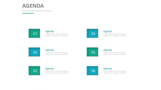 Six Points For Business Agenda Analysis Powerpoint Slides