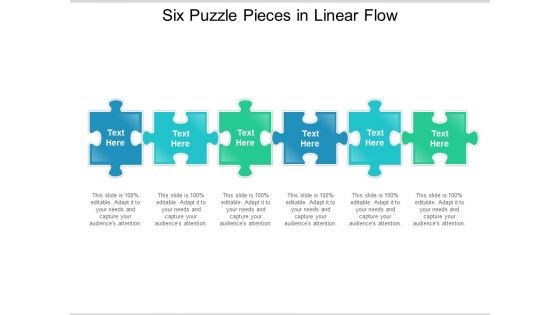 Six Puzzle Pieces In Linear Flow Ppt Powerpoint Presentation Gallery Samples