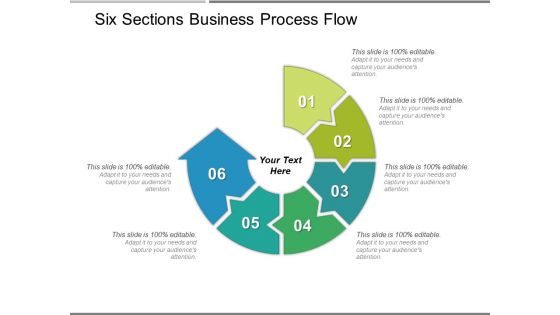 Six Sections Business Process Flow Ppt PowerPoint Presentation Icon Infographics