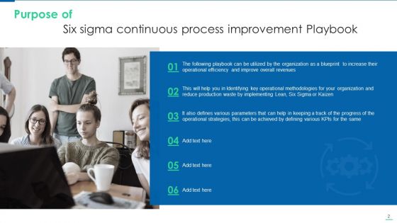 Six Sigma Continuous Process Improvement Playbook Ppt PowerPoint Presentation Complete Deck With Slides