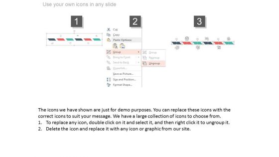 Six Staged Linear Timeline For Year Based Growth Powerpoint Slides