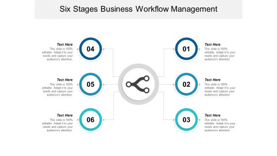 Six Stages Business Workflow Management Ppt Powerpoint Presentation Model Smartart