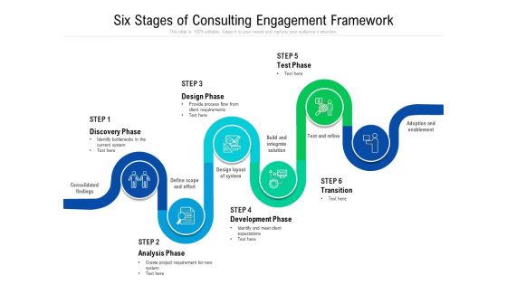 Six Stages Of Consulting Engagement Framework Ppt PowerPoint Presentation Slides Aids PDF
