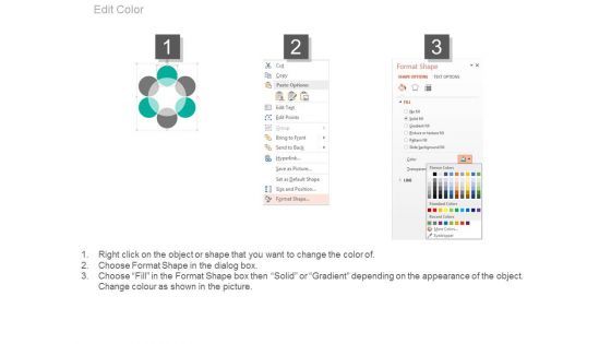 Six Steps Circle Venn Diagram Powerpoint Slides