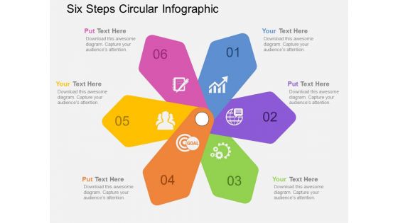 Six Steps Circular Infographic Powerpoint Templates