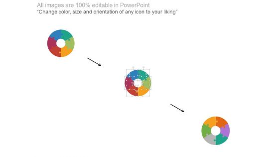 Six Steps Circular Puzzle Timeline Chart Powerpoint Slides