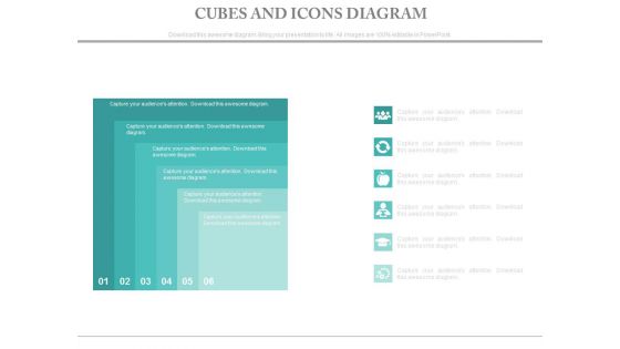 Six Steps Cube Infographic Diagram Powerpoint Slides