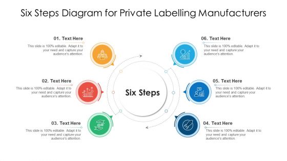 Six Steps Diagram For Private Labelling Manufacturers Ppt Show Graphics PDF