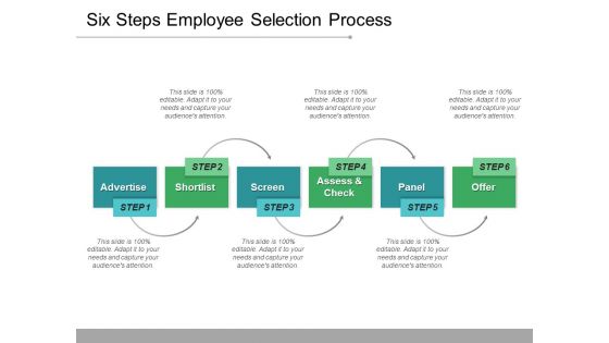 Six Steps Employee Selection Process Ppt PowerPoint Presentation Layouts Icon