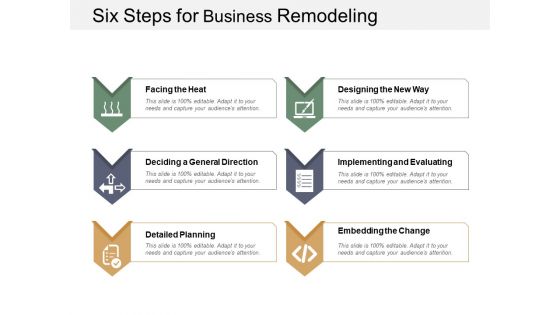 Six Steps For Business Remodeling Ppt Powerpoint Presentation Layouts Slideshow