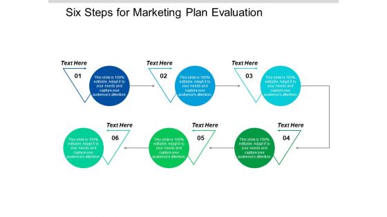 Six Steps For Marketing Plan Evaluation Ppt PowerPoint Presentation Visual Aids Show