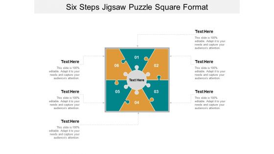 Six Steps Jigsaw Puzzle Square Format Ppt PowerPoint Presentation Outline Elements