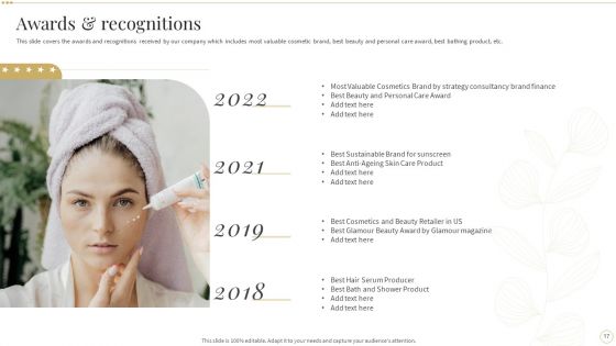 Skin Care And Beautifying Products Company Profile Ppt PowerPoint Presentation Complete Deck With Slides