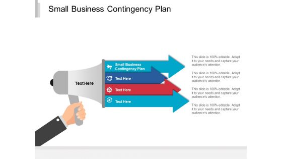 Small Business Contingency Plan Ppt PowerPoint Presentation Pictures Show Cpb