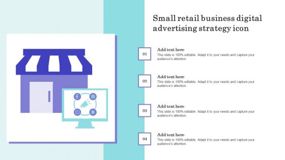 Small Retail Business Digital Advertising Strategy Icon Elements PDF