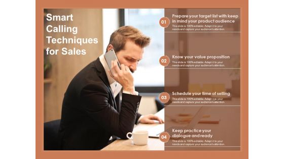 Smart Calling Techniques For Sales Ppt PowerPoint Presentation Layouts Layouts PDF