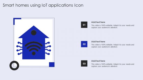 Smart Homes Using Iot Applications Icon Inspiration PDF