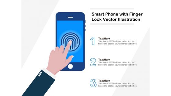 Smart Phone With Finger Lock Vector Illustration Ppt PowerPoint Presentation Professional Brochure PDF