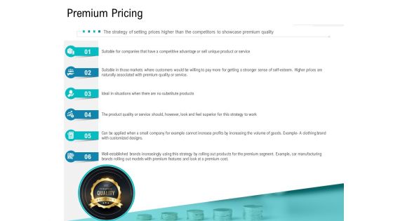 Smart Software Pricing Strategies Premium Pricing Ppt Styles Slide Portrait PDF