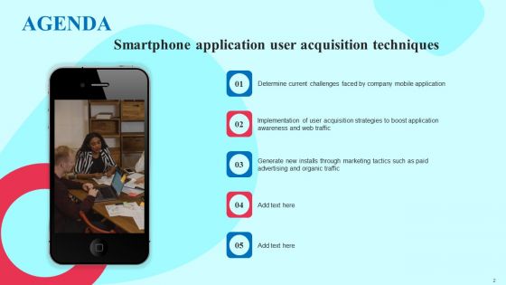Smartphone Application User Acquisition Techniques Ppt PowerPoint Presentation Complete Deck With Slides