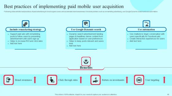 Smartphone Application User Acquisition Techniques Ppt PowerPoint Presentation Complete Deck With Slides