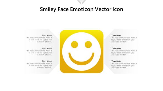 Smiley Face Emoticon Vector Icon Ppt PowerPoint Presentation File Tips PDF