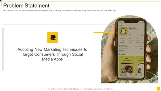 Snapchat Capital Investment Elevator Pitch Deck Problem Statement Infographics Pdf Snapchat Capital Investment Elevator Pitch Deck Problem Statement Infographics Pdf